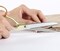 Professional 8-Inch Fabric Sewing Scissors – Heavy-Duty Forged Stainless Steel Tailor Shears with Sharp Bent Blades for Cutting Fabric, Leather, and Cloth – Classic Gold Design for Home and Dressmaking Use